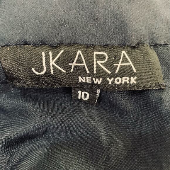 Vintage JKARA New York Size 10 Beaded Formal Evening Maxi Dress Navy Blue - Picture 9 of 10